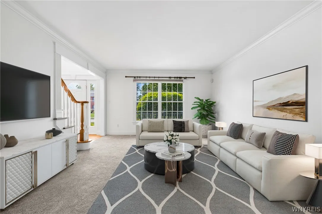living room virtually staged