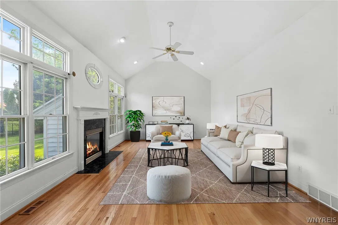 family room virtually staged
