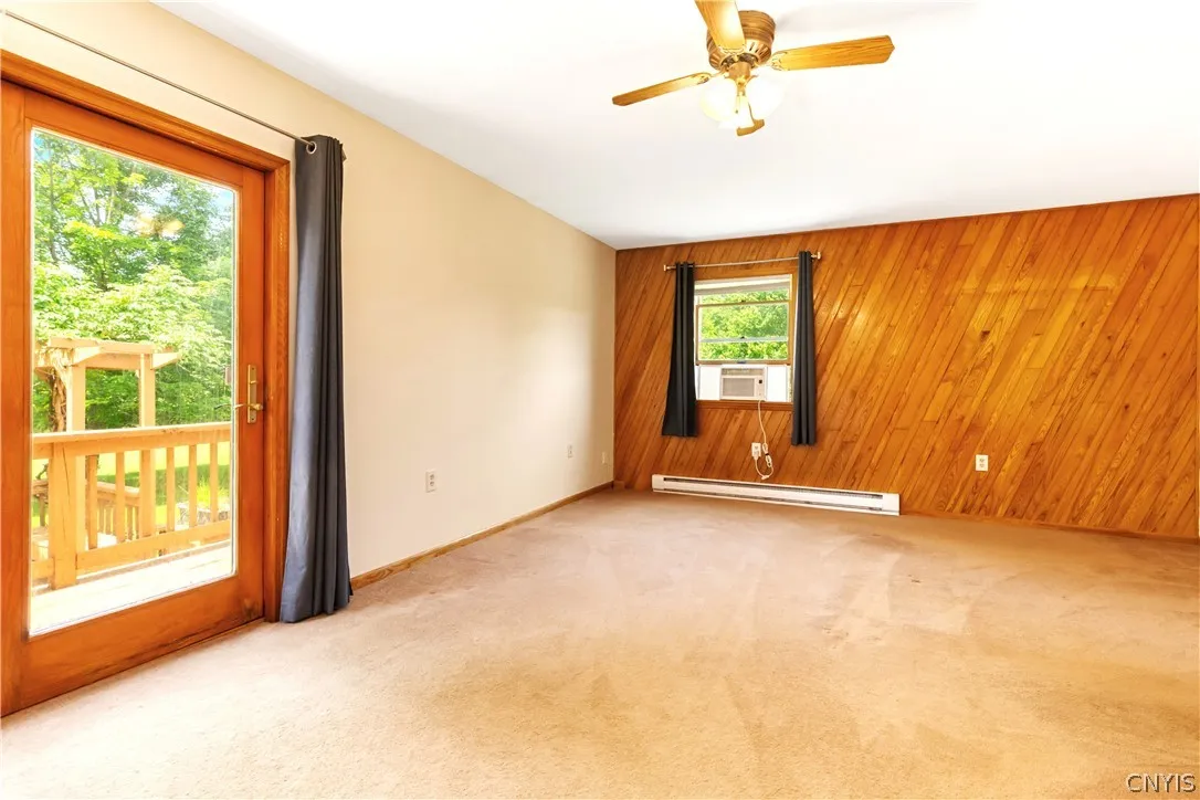The primary bedroom has it's own door to the amazing deck