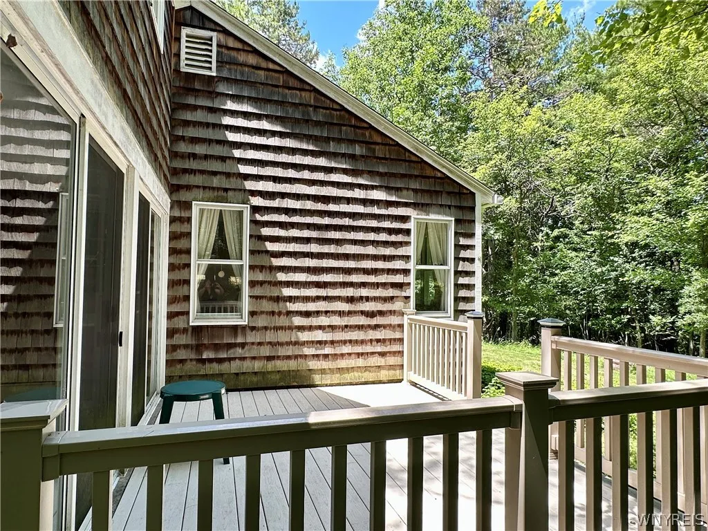 Relax on the maintenance free composite deck with solar lighting on deck posts.