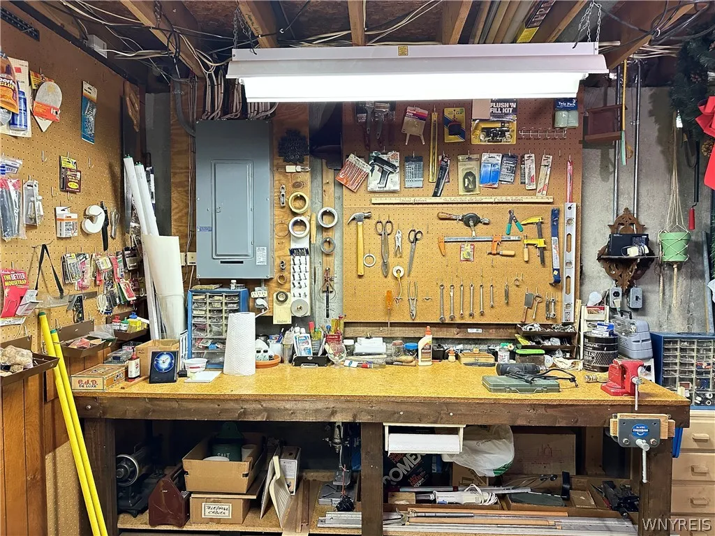 Basement workshop area.