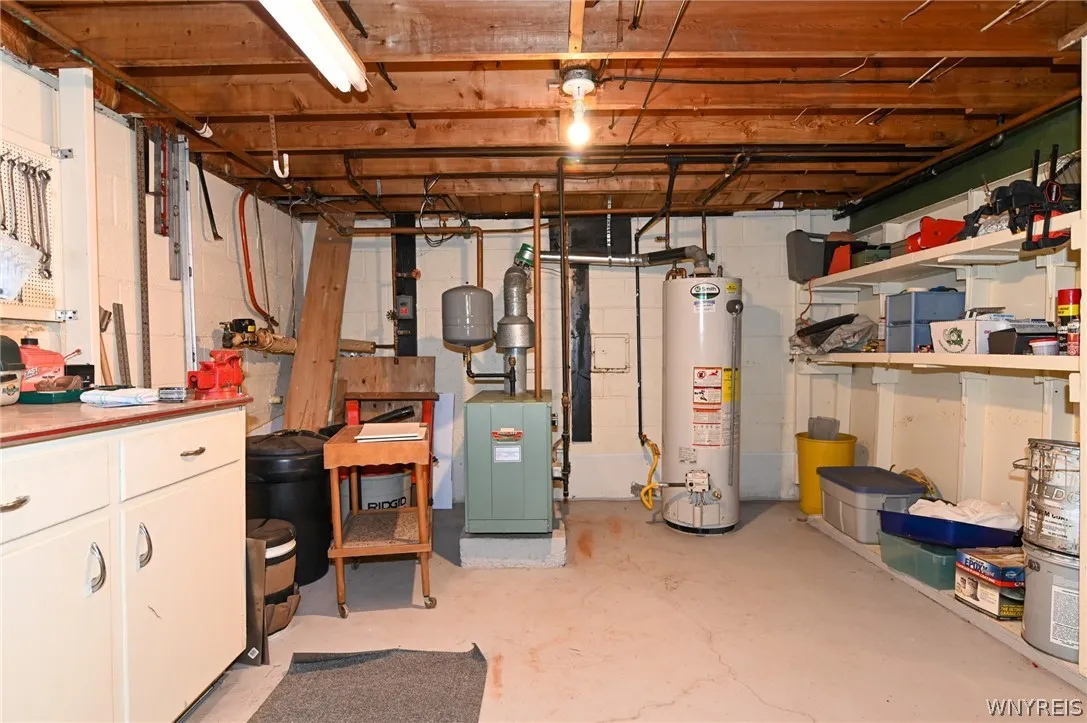 Basement, furnace and water heater
