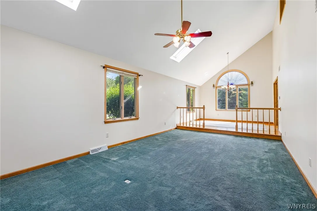 living room, staned glass windows
