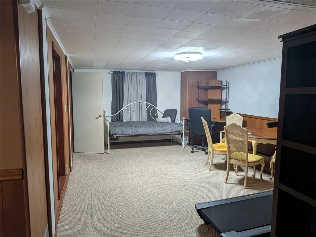 2nd finished basement room - workshop is to the left
