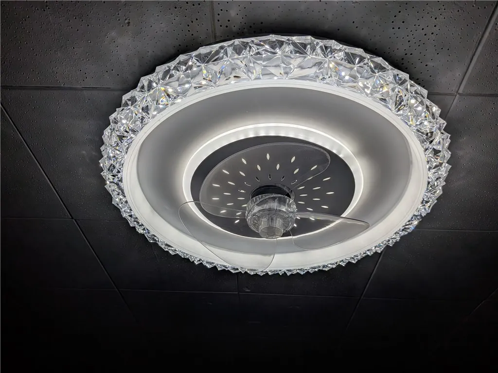 There's a transparent fan on the lights in the basement