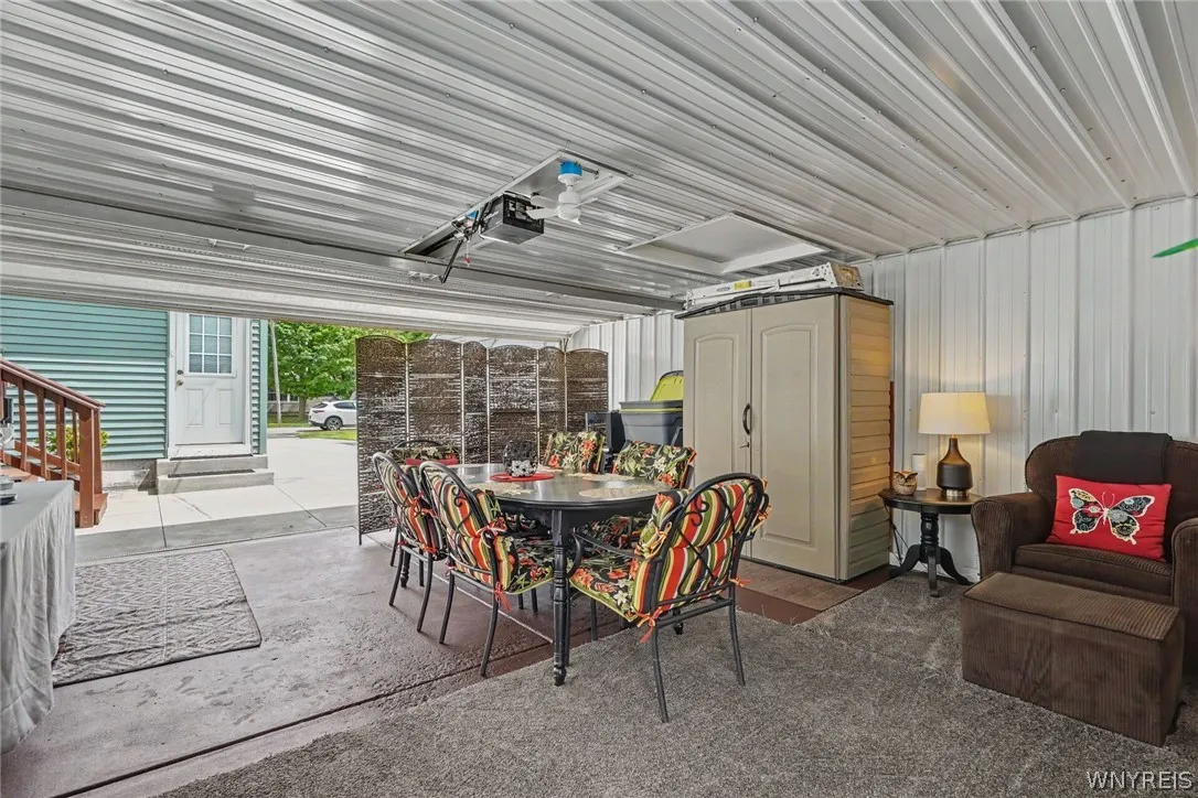 FINISHED GARAGE WITH EXTRA STORAGE ABOVE