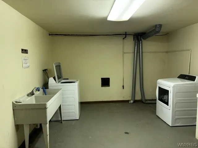 Laundry area in basement