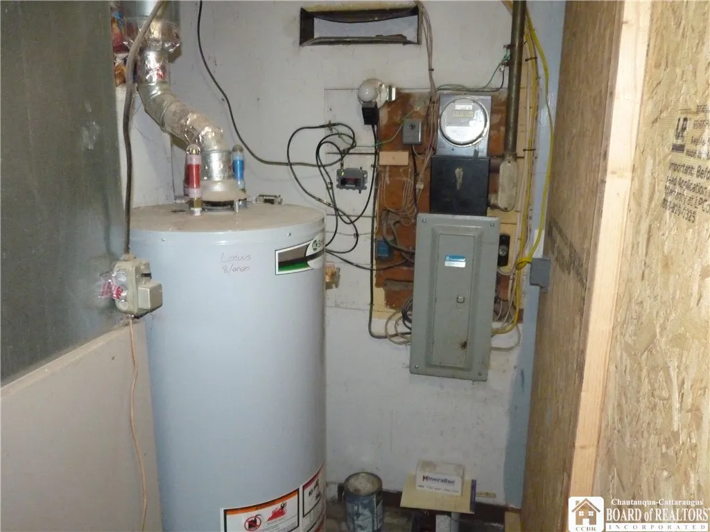 Hot water tank and electrical panel