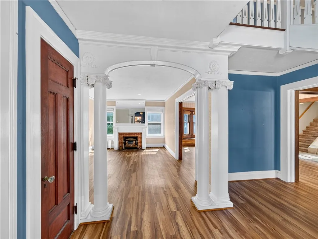 view of Living room and Dining room from entry hall