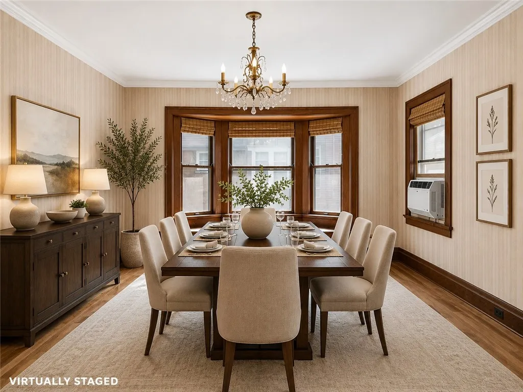 Formal dining room virtually staged