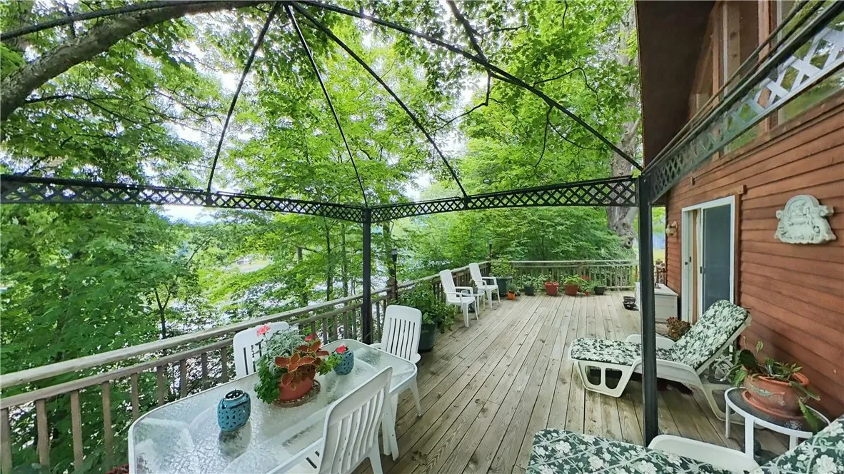 Filtered views on the shaded balcony