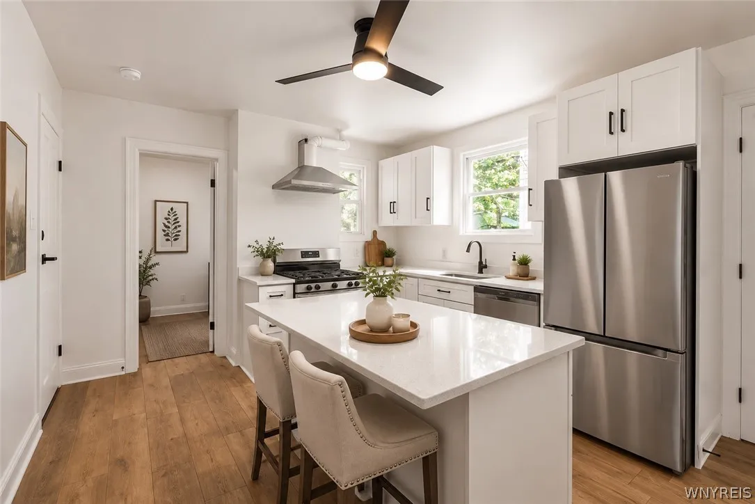 lower kitchen staged