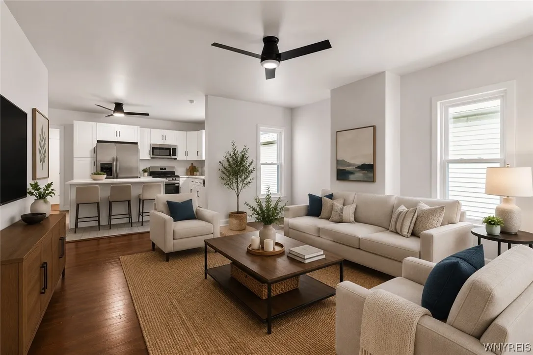 upper living room staged
