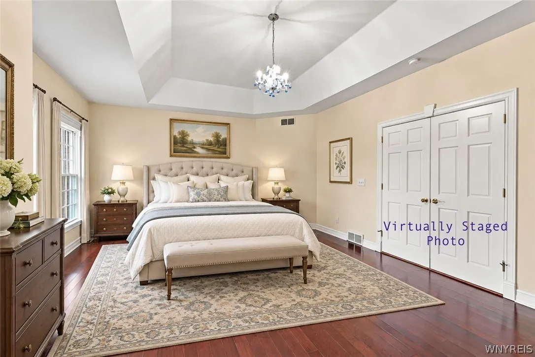 Primary Bedroom has been virtually staged for visual perspective only