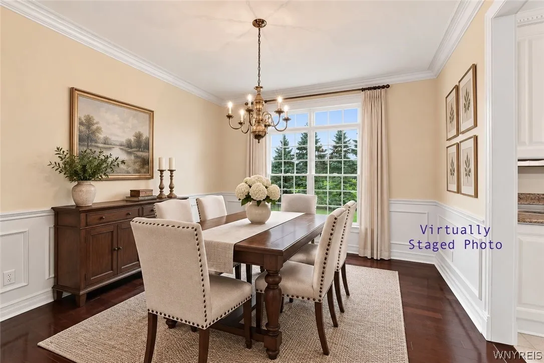Dining room has been virtually staged for visual perspective only