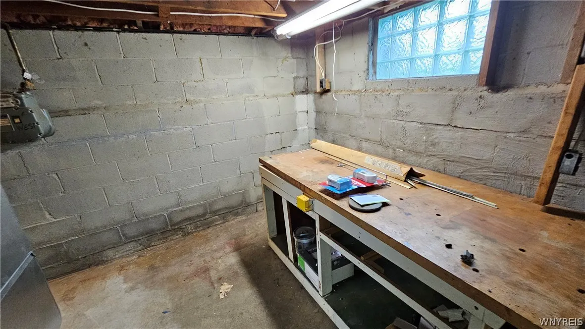 Basement work bench