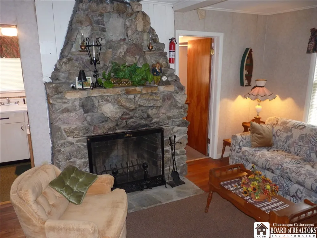 New England Stone Woodburning Fireplace