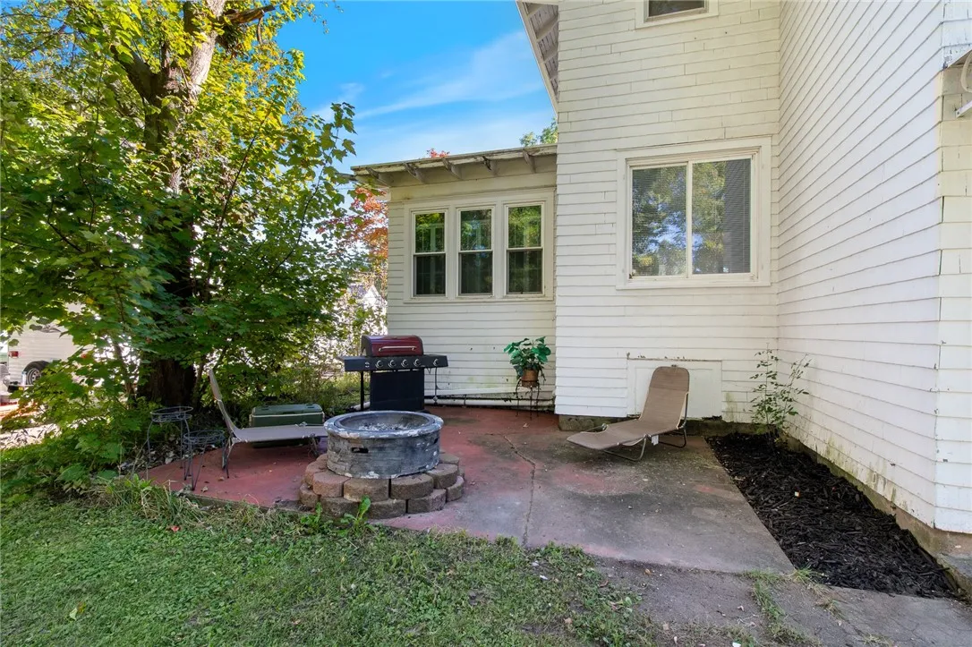 Enjoy the comfort of the outdoor space! The patio is a great place to relax and maybe toast some s’mores!