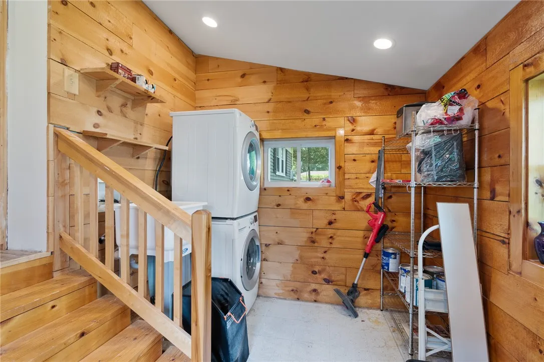 Nice looking utility room in knotty pine!
