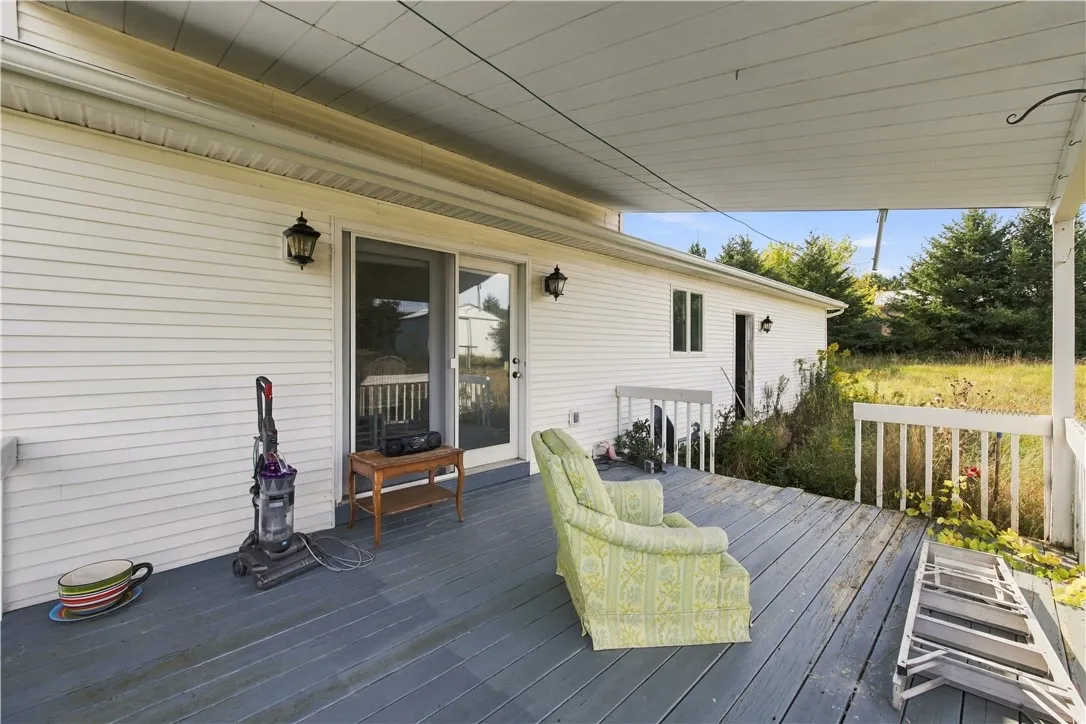 French door leads to deck