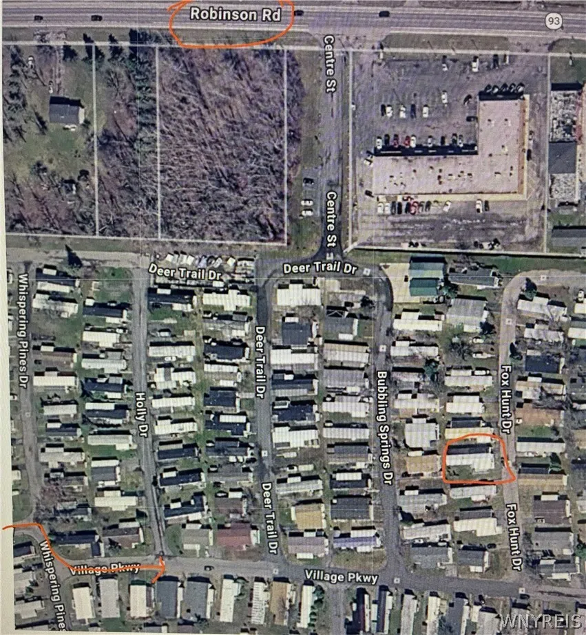 VILLAGE PKW TO END-TURN RIGHT TO CONTINUE TO FOXHUNT  2ND UNIT ON LEFT