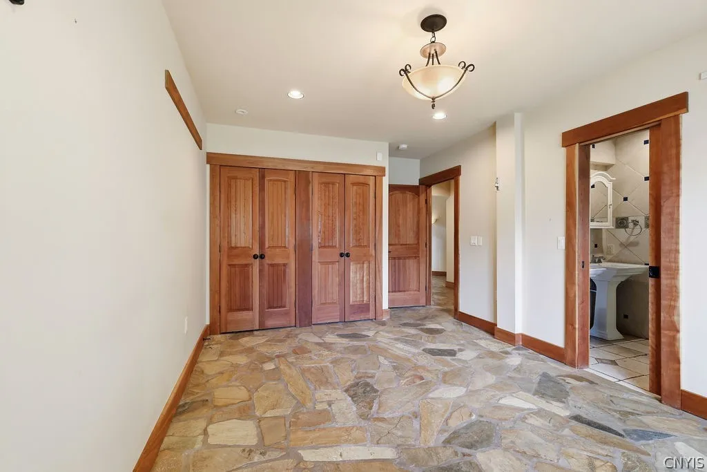 The first bedroom on the lower level