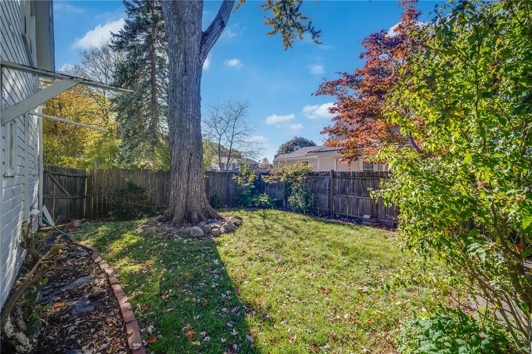 Partially fenced in yard