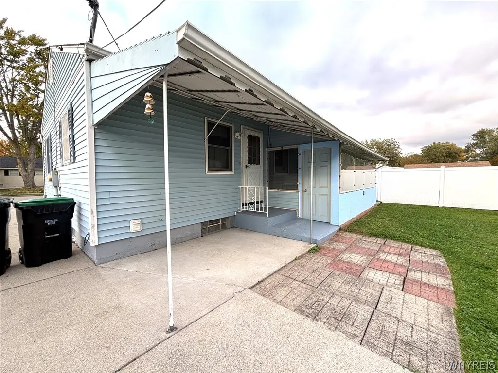 Partially covered patio
