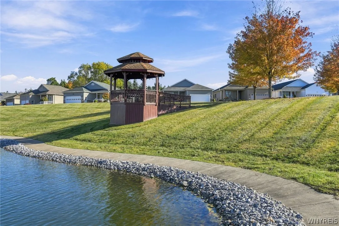 Gazebo by pond