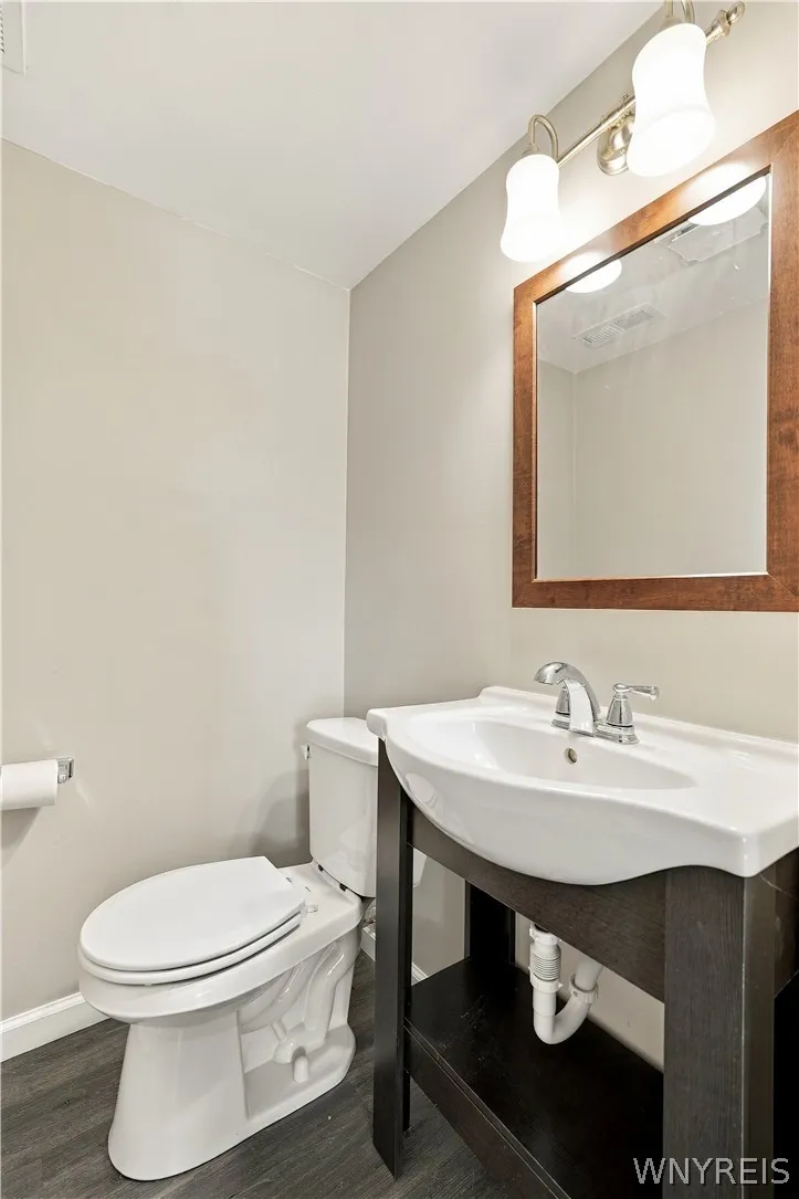 Lower level half bathroom