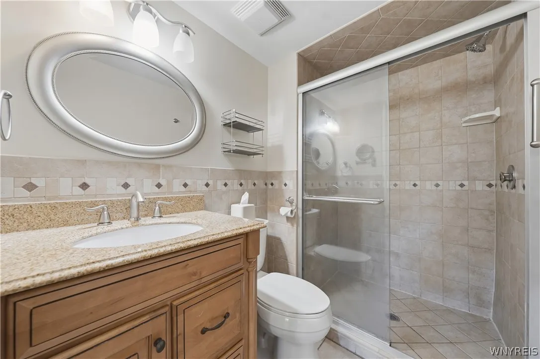 Private primary bath with walk in shower