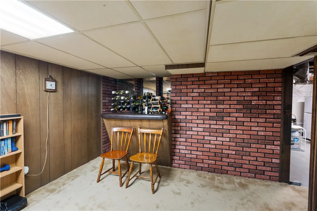 Dry bar in basement