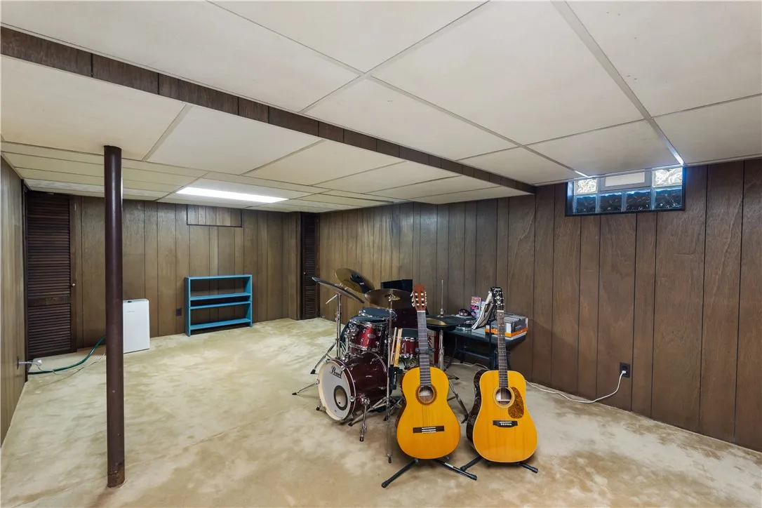 Partially finished basement