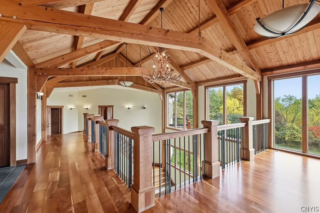 The home has beautiful Douglas Fir vailter ceilings