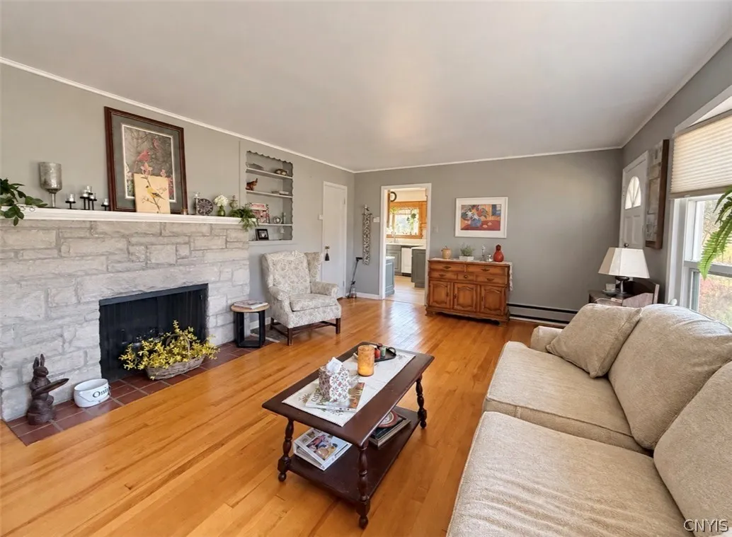 wood burning fireplace