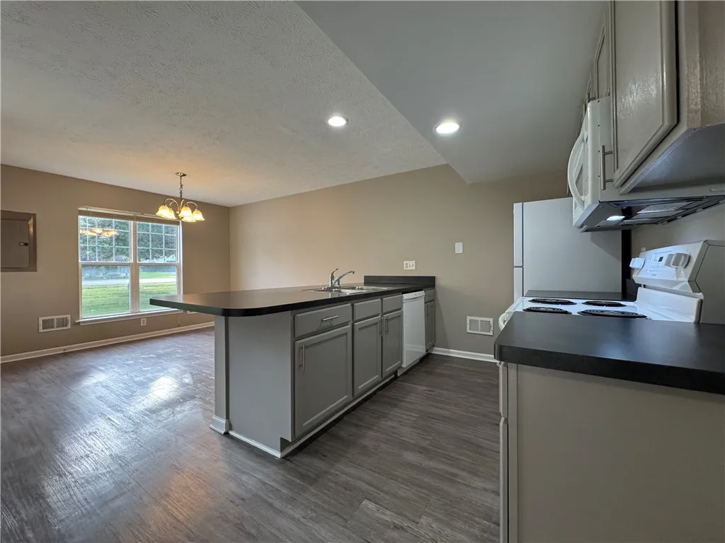 View of typical kitchen and dining areas