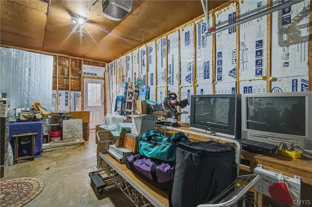 Front view of garage