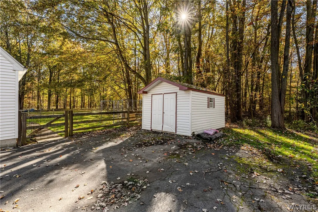 Shed for outside toys and yard tools or added storage.