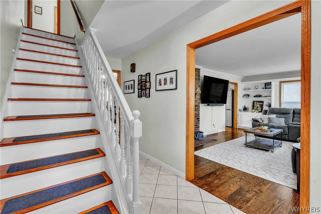 The foyer flows seamlessly to the living room.