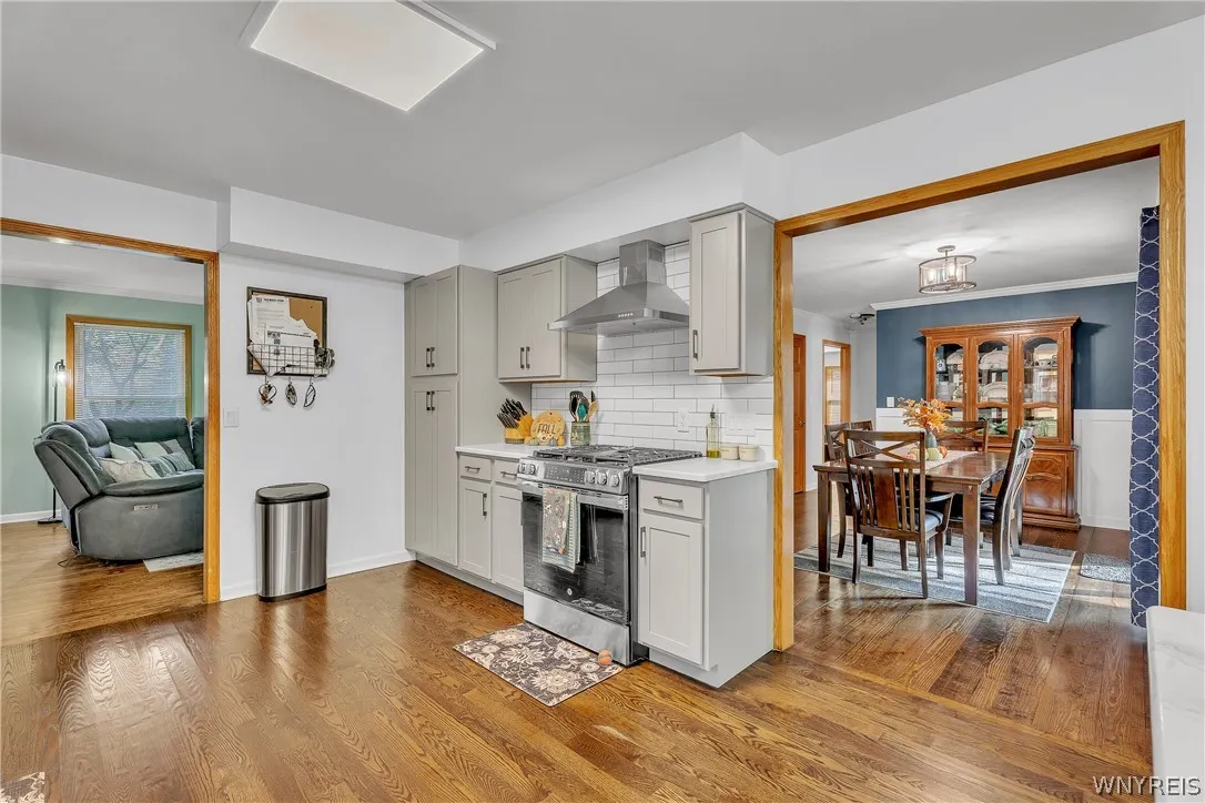 There is a great open floor plan from the kitchen to the living and dining rooms making it an ideal space for gathering and entertaining!