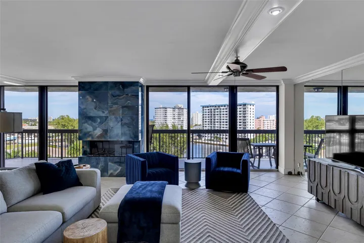 Panoramic Intracoastal, city and Ocean views from your living area and master bedroom.