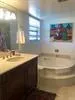 Sink area and tub