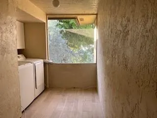 Washer and dryer on patio