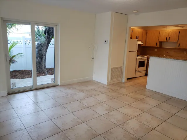 Walk out to your private patio.