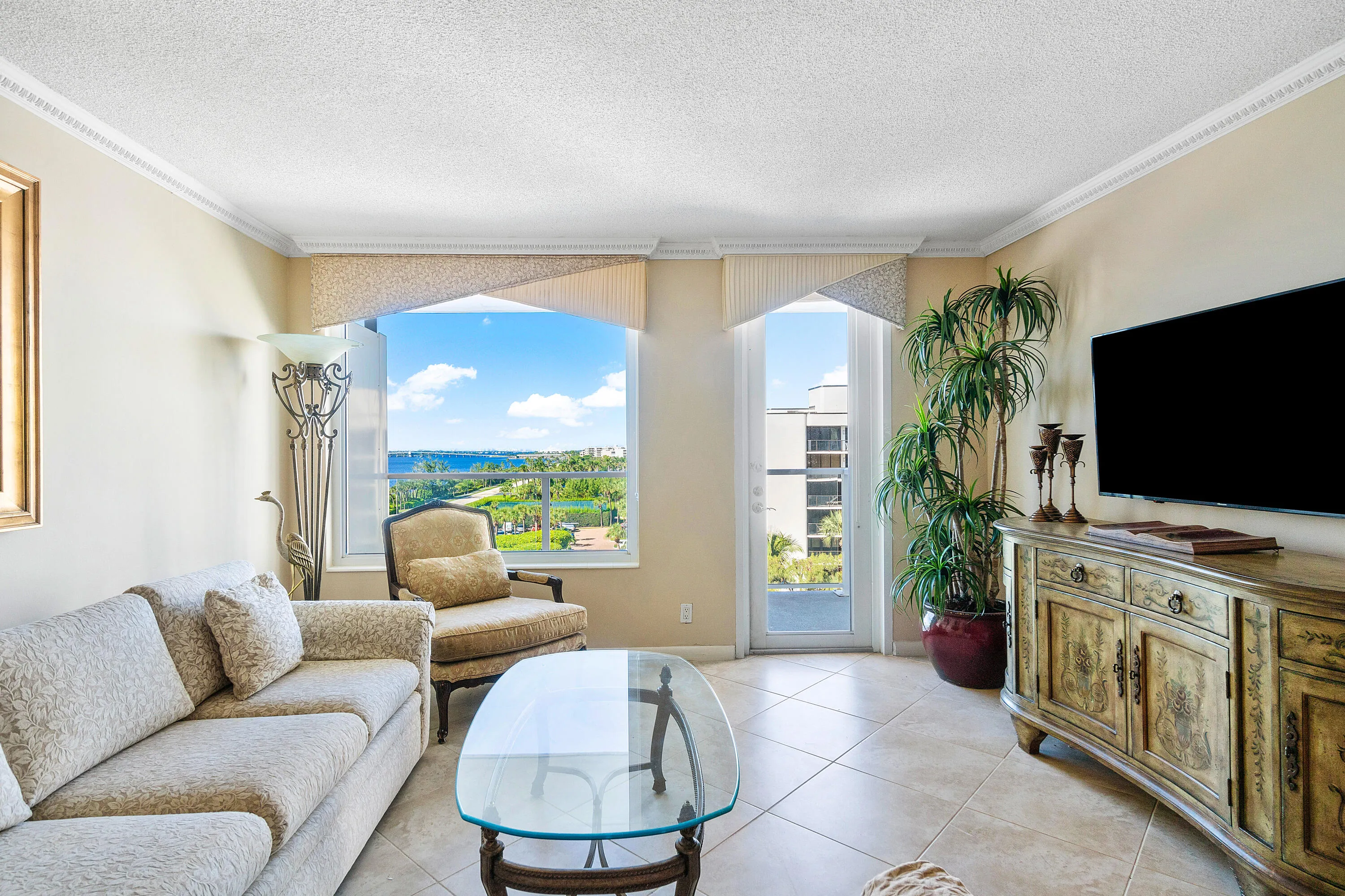 Living Room with Incredible Water Views
