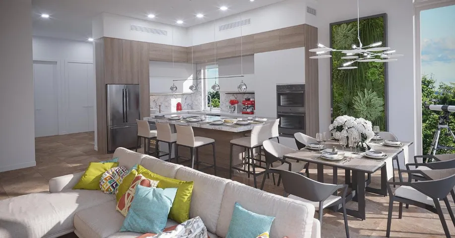 8 - kitchen and living