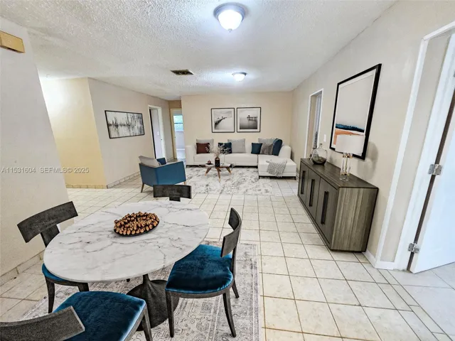 Virtual Staging of the living room and dining area