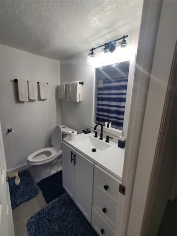 NEW BTHROOM VANITY, TOILET, AND FLOORS