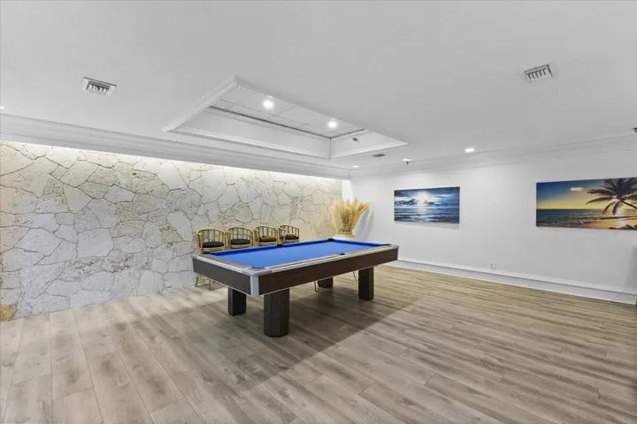 Game room with pool table