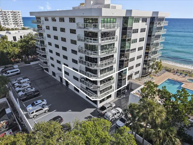 Oceanfront building and pool deck